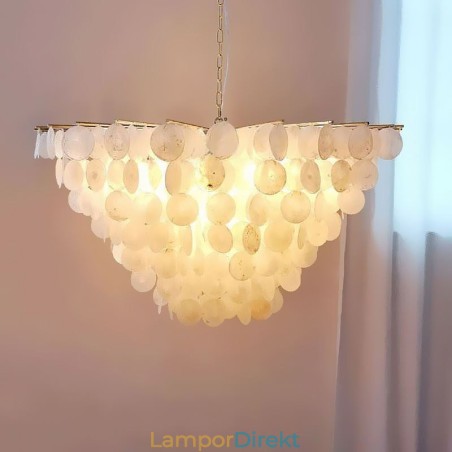 Naturlig Skalljuskrona Rund Layered Hängande Light Dining Naturlig Skalljuskrona Rund Layered Hängande Light Dining