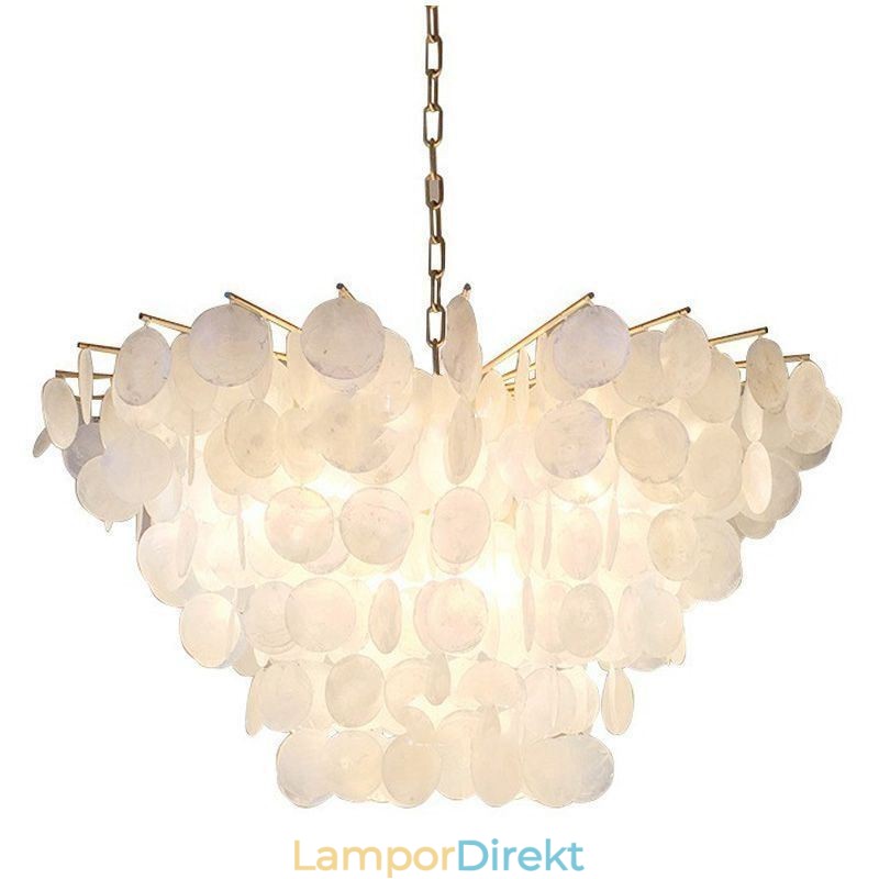 Naturlig Skalljuskrona Rund Layered Hängande Light Dining