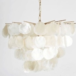 Naturlig Skalljuskrona Rund Layered Hängande Light Dining