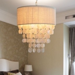 Samtida Hängande Ljus Manet Skal Belysning Med Cylinder Lampskärm