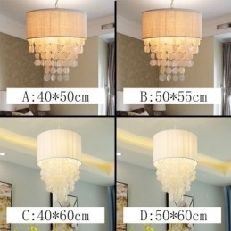 Samtida Hängande Ljus Manet Skal Belysning Med Cylinder Lampskärm