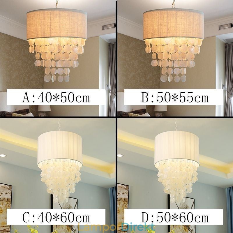 Samtida Hängande Ljus Manet Skal Belysning Med Cylinder Lampskärm