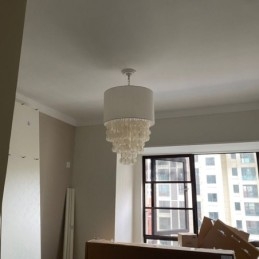 Samtida Hängande Ljus Manet Skal Belysning Med Cylinder Lampskärm