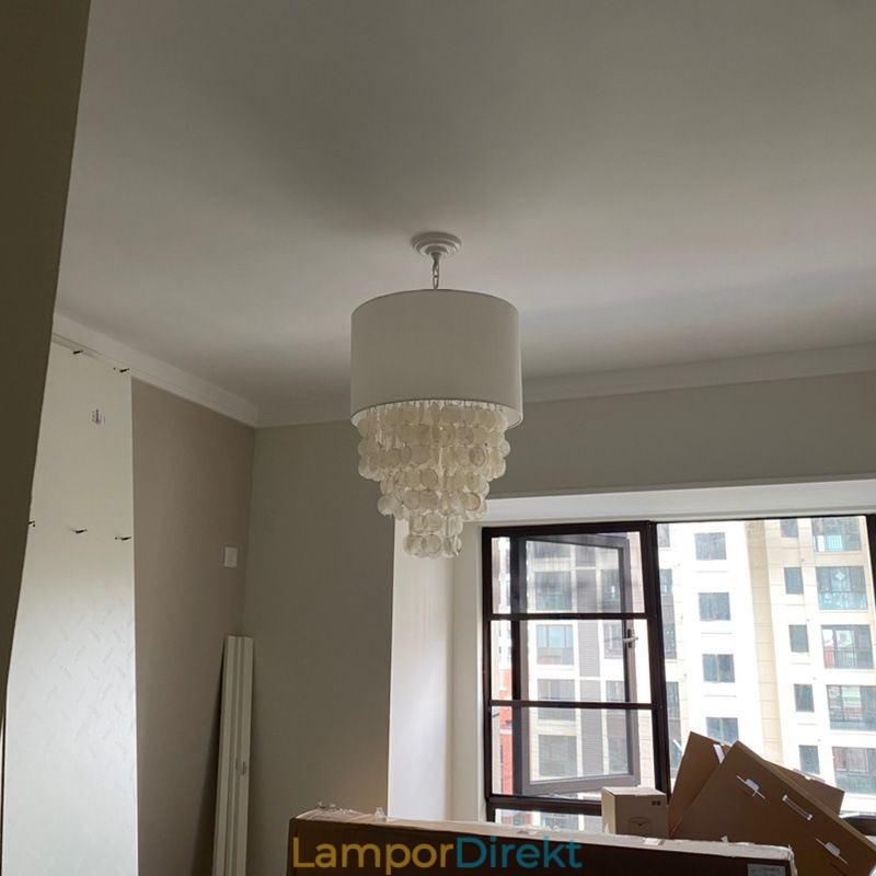 Samtida Hängande Ljus Manet Skal Belysning Med Cylinder Lampskärm