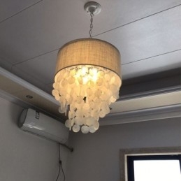 Samtida Hängande Ljus Manet Skal Belysning Med Cylinder Lampskärm