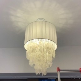 Samtida Hängande Ljus Manet Skal Belysning Med Cylinder Lampskärm