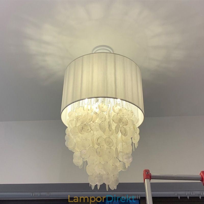 Samtida Hängande Ljus Manet Skal Belysning Med Cylinder Lampskärm