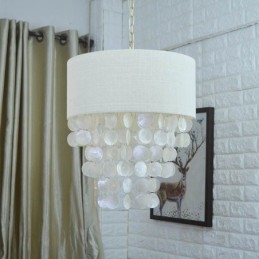 Samtida Hängande Ljus Manet Skal Belysning Med Cylinder Lampskärm