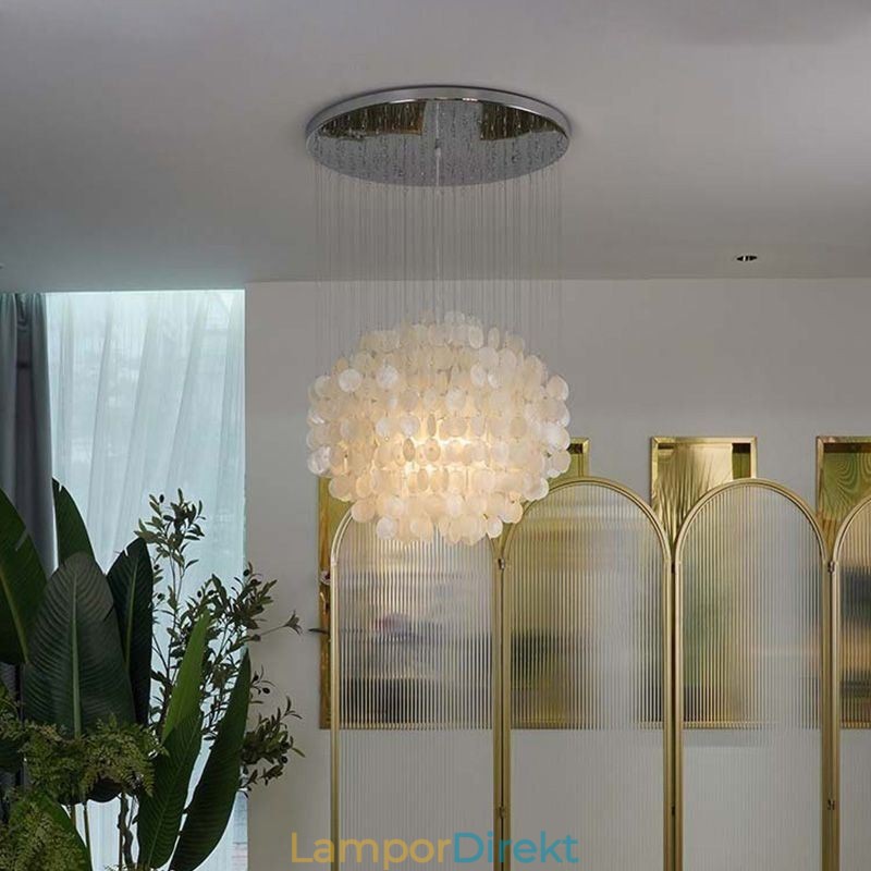 Modern Shell Pendel Light Samtida Hängande Takbelysning Dining