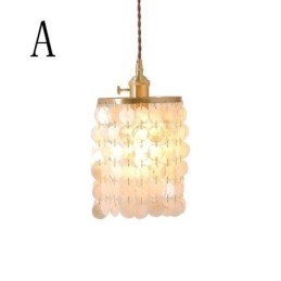 Modern Klassisk Ljuskrona Vit Shell Shade Pendel Ligthing Lampa Tak