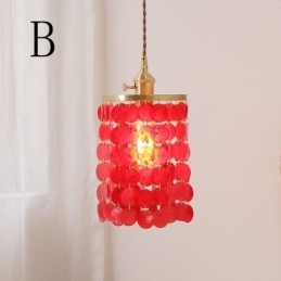 Modern Klassisk Ljuskrona Vit Shell Shade Pendel Ligthing Lampa Tak