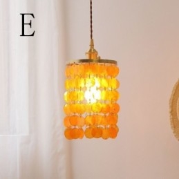 Modern Klassisk Ljuskrona Vit Shell Shade Pendel Ligthing Lampa Tak