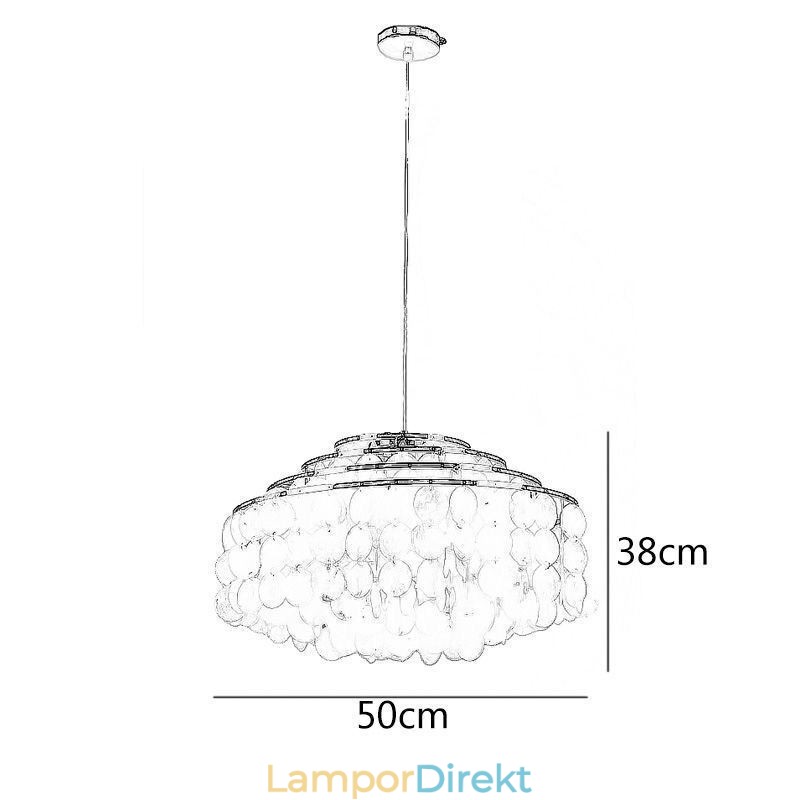 Modern Regndroppskrona Vit Skalskugga Takhängande Belysning