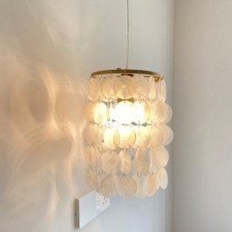 Modern Capiz Taklampa Samtida Mini Hängande Takbelysning Matsal