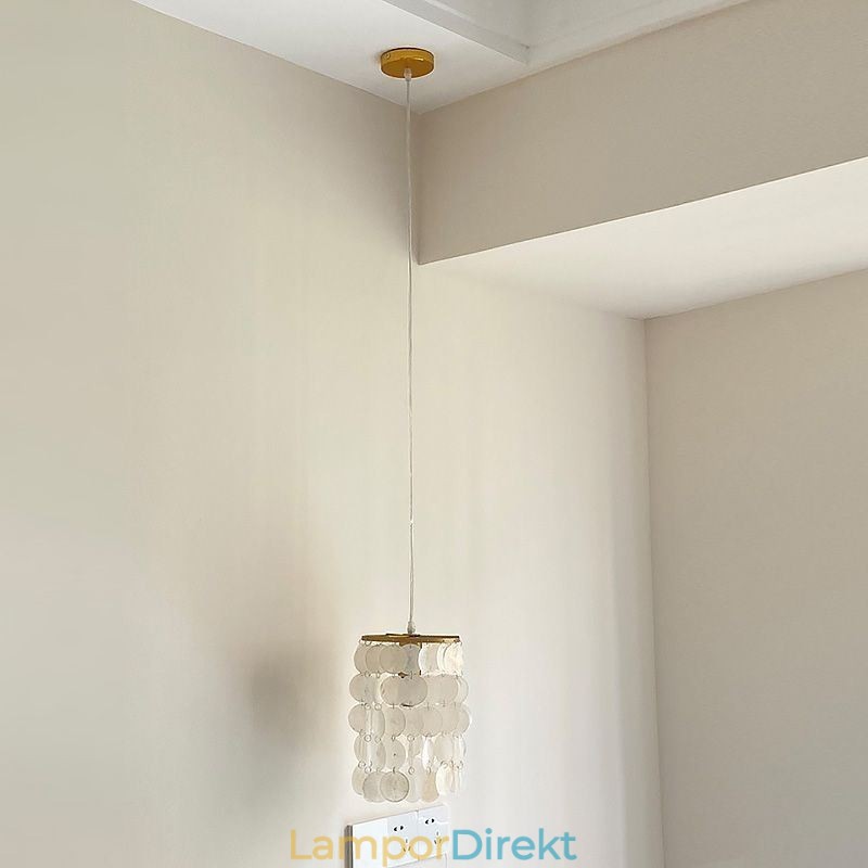 Modern Capiz Taklampa Samtida Mini Hängande Takbelysning Matsal