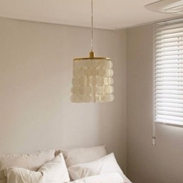 Modern Capiz Taklampa Samtida Mini Hängande Takbelysning Matsal