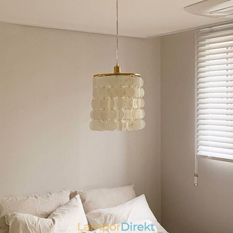 Modern Capiz Taklampa Samtida Mini Hängande Takbelysning Matsal