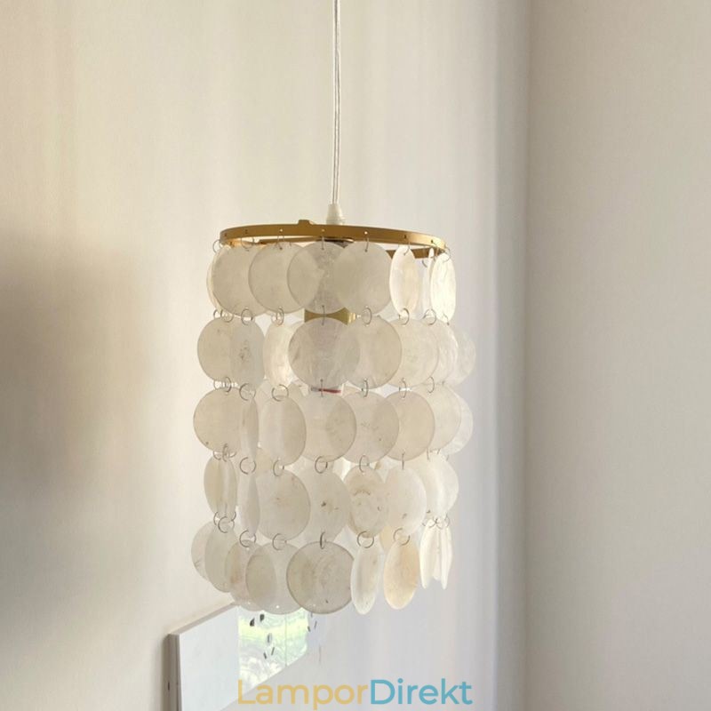 Modern Capiz Taklampa Samtida Mini Hängande Takbelysning Matsal