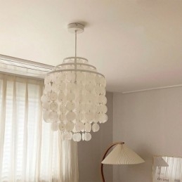 Modern Classic Pendellampa Vit Shell Shade Lamp