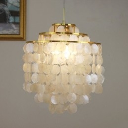 Modern Classic Pendellampa Vit Shell Shade Lamp