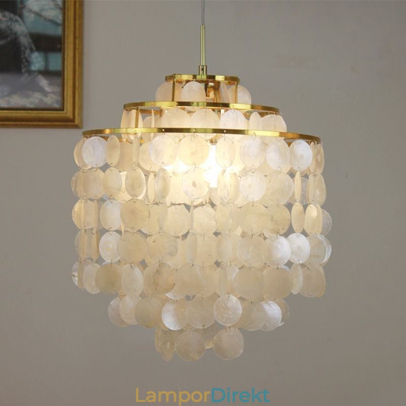 Modern Classic Pendellampa Vit Shell Shade Lamp