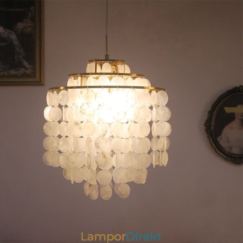 Modern Classic Pendellampa Vit Shell Shade Lamp