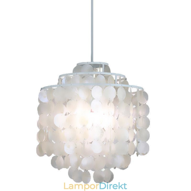 Modern Classic Pendellampa Vit Shell Shade Lamp