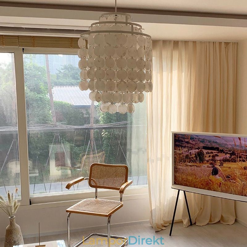 Modern Classic Pendellampa Vit Shell Shade Lamp