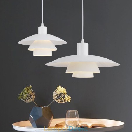 Vit Aluminium Taklampa Modern Ljuskrona Justerbar Hängande Ljusarmatur Vit Aluminium Taklampa Modern Ljuskrona Justerbar Hängande Ljusarmatur