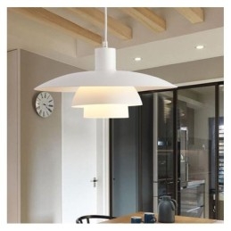 Vit Aluminium Taklampa Modern Ljuskrona Justerbar Hängande Ljusarmatur