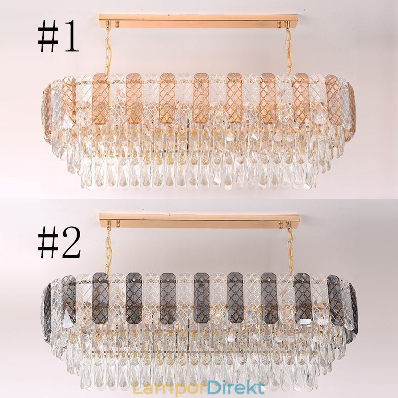 Modern Crystal Pendel Light Lyx Oval Hänglampa