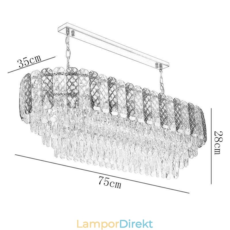 Modern Crystal Pendel Light Lyx Oval Hänglampa