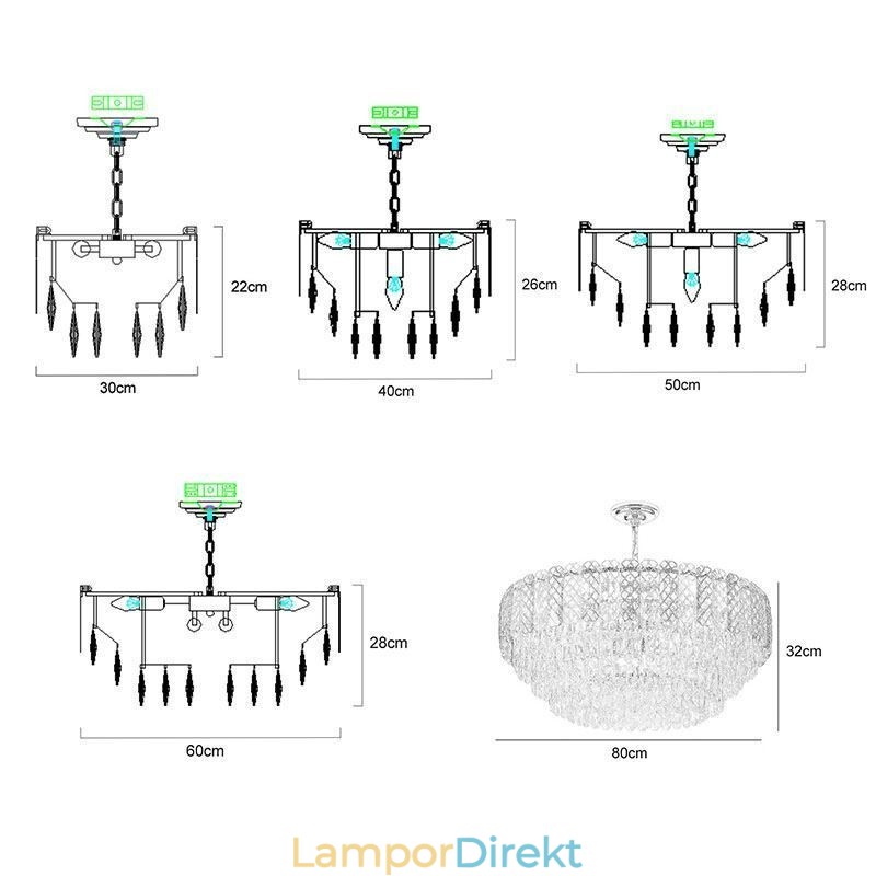 Lyxig Europeisk Taklampa Crystal Taklampa
