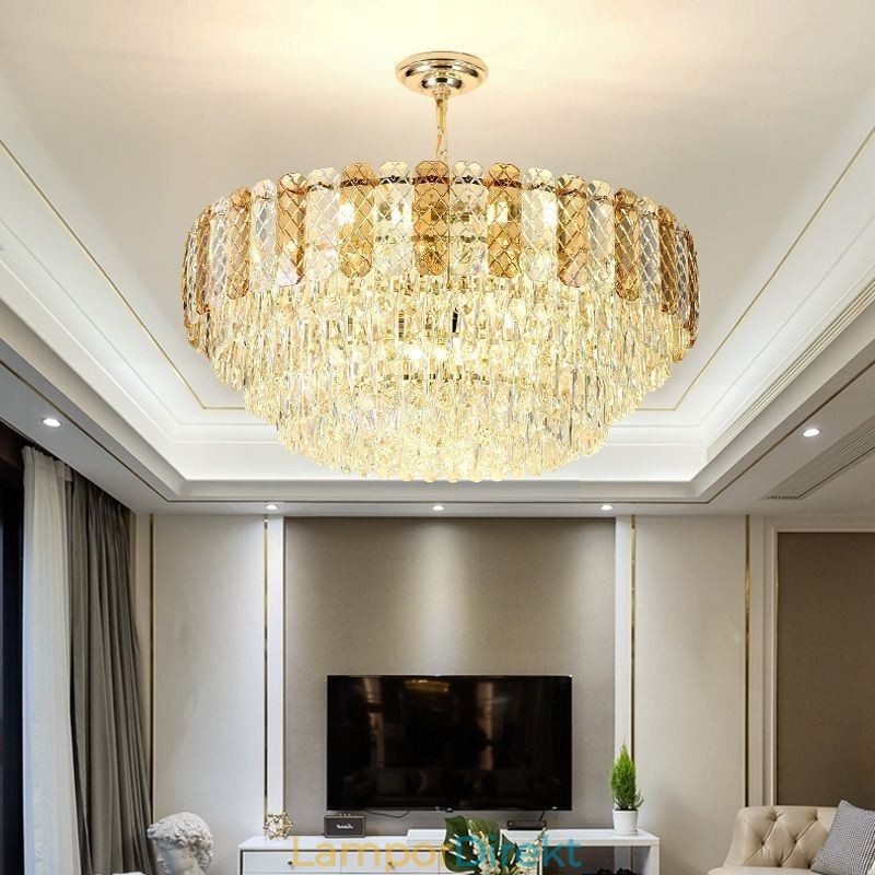Lyxig Europeisk Taklampa Crystal Taklampa