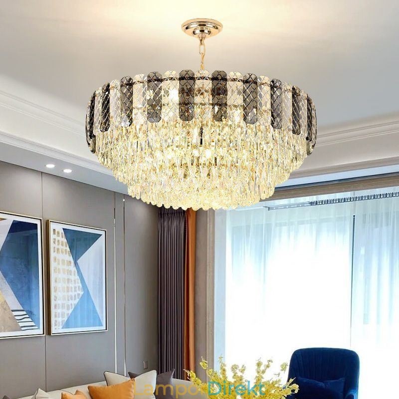 Lyxig Europeisk Taklampa Crystal Taklampa