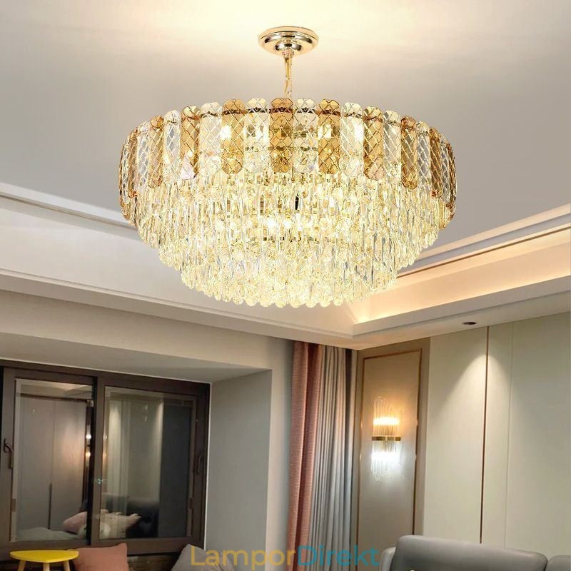 Lyxig Europeisk Taklampa Crystal Taklampa