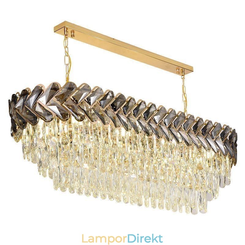 Europeisk Kristall Taklampa Lyxig Oval Taklampa