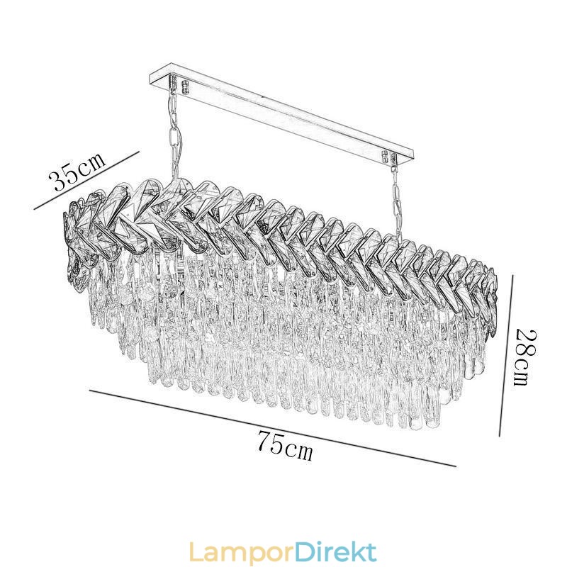 Europeisk Kristall Taklampa Lyxig Oval Taklampa