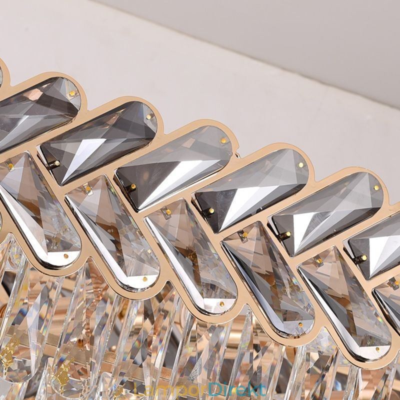 Europeisk Kristall Taklampa Lyxig Oval Taklampa