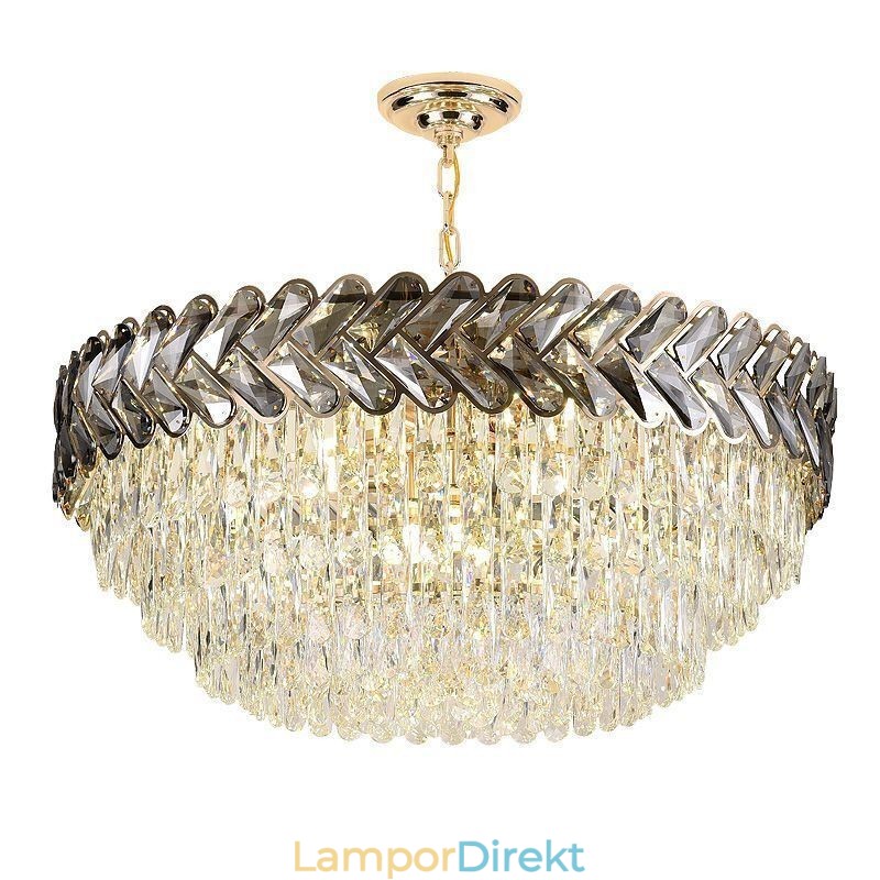 Kristall Taklampa Guld Taklampa