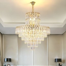 Elegant Taklampa Crystal Rund Takbelysningsarmatur