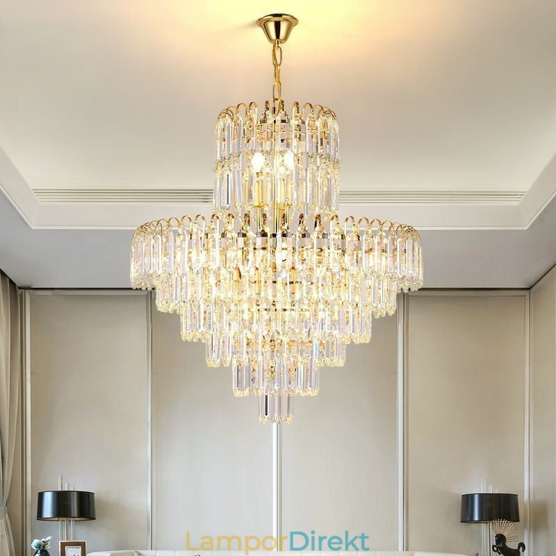 Elegant Taklampa Crystal Rund Takbelysningsarmatur