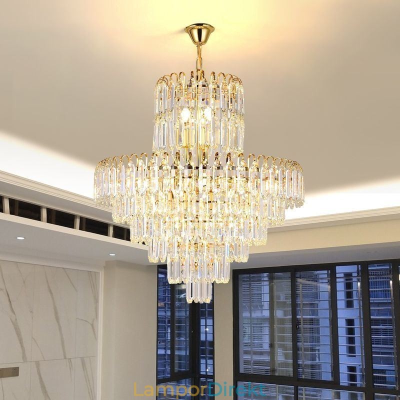 Elegant Taklampa Crystal Rund Takbelysningsarmatur