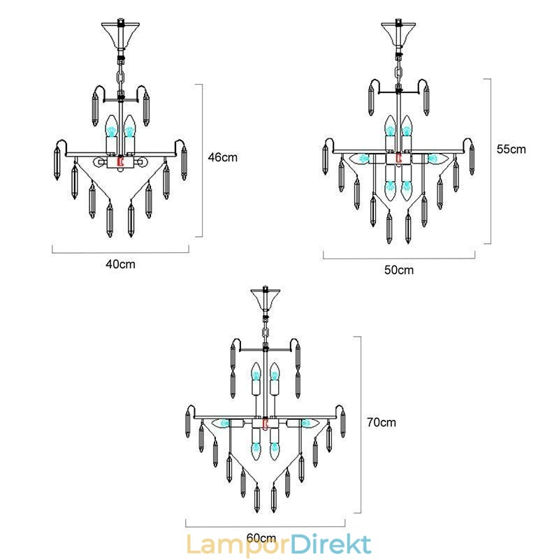 Elegant Taklampa Crystal Rund Takbelysningsarmatur
