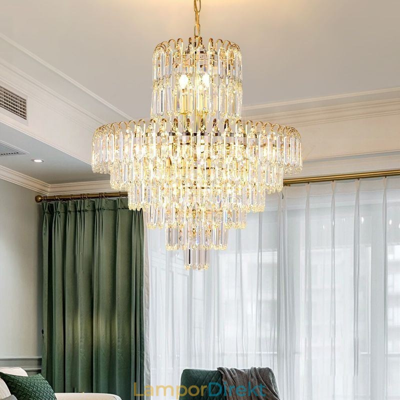 Elegant Taklampa Crystal Rund Takbelysningsarmatur