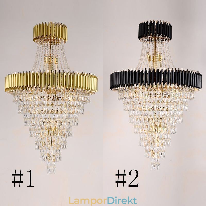 Modern Kristallhängande Lampa Konisk Taklampa