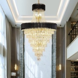 Modern Kristallhängande Lampa Konisk Taklampa