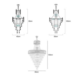 Modern Kristallhängande Lampa Konisk Taklampa