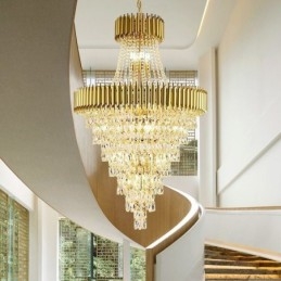 Modern Kristallhängande Lampa Konisk Taklampa