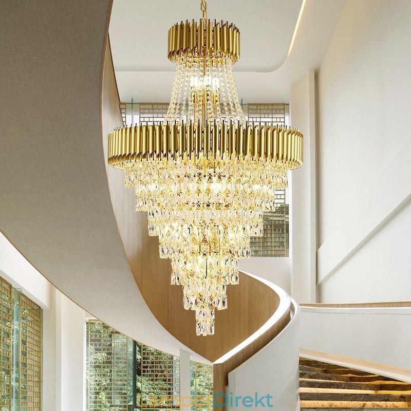 Modern Kristallhängande Lampa Konisk Taklampa